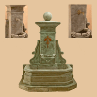Thumbnail for Avignon Wall Outdoor Cast Stone Garden Fountain For Spout Fountain Tuscan 