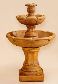 Thumbnail for Velia Two Tier Outdoor Cast Stone Garden Fountain-Small Fountain Tuscan 