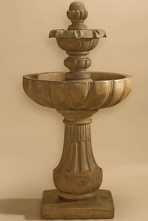 Serafina Two Tier Outdoor Cast Stone Garden Fountain Fountain Tuscan 