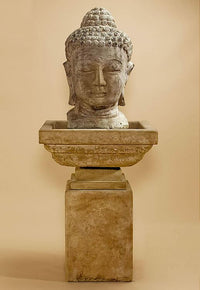 Thumbnail for Meditation Buddha Outdoor Cast Stone Garden Fountain-Tall Fountain Tuscan 