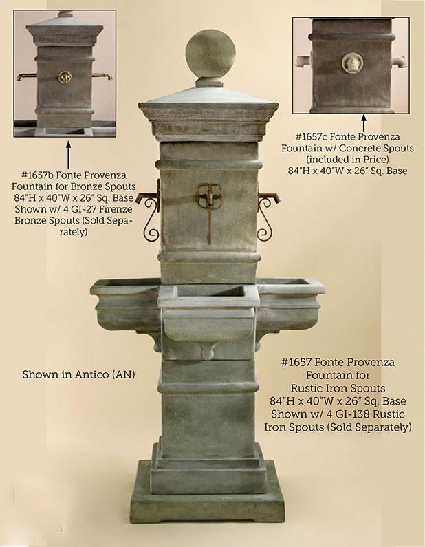 Fonte Provenza Outdoor Cast Stone Garden Fountain For Spouts Fountain Tuscan 