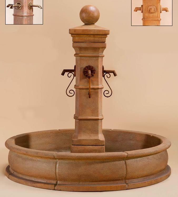Avignon Pond Outdoor Cast Stone Garden Fountain For Spouts Fountain Tuscan 
