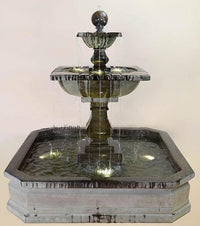 Thumbnail for Solara Quadra Pond Outdoor Cast Stone Garden Fountain Fountain Tuscan 