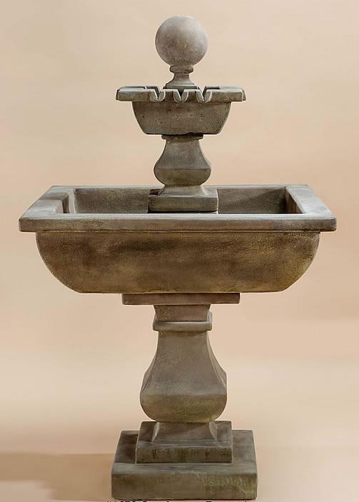 Quadratum Outdoor Cast Stone Garden Fountain Fountain Tuscan 