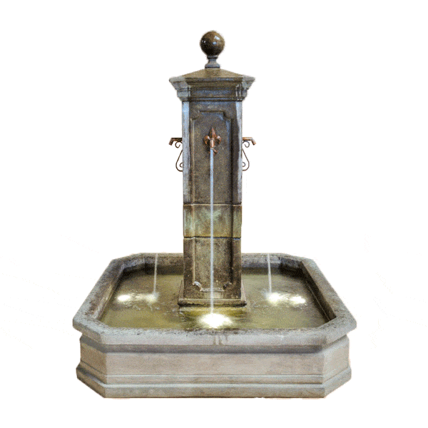 Anduze Colonne Outdoor Cast Stone Garden Fountain For Spouts Fountain Tuscan 