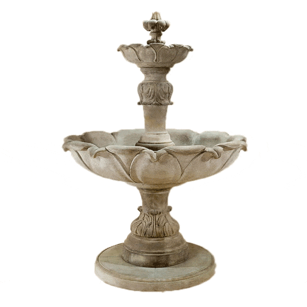 Fleur Acanthe Outdoor Cast Stone Garden Fountain Fountain Tuscan 