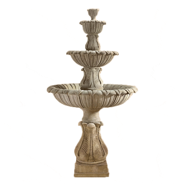 Calanthia Three Tier Outdoor Cast Stone Garden Fountain Fountain Tuscan 