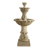 Thumbnail for Calanthia Two Tier Cast Stone Outdoor Garden Fountain Fountain Tuscan 