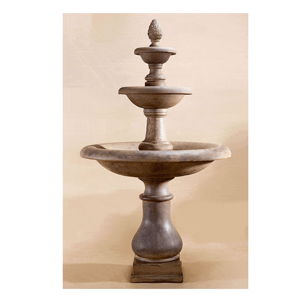 Immanus Newcastle Three Tier Outdoor Cast Stone Garden Fountain Fountain Tuscan 