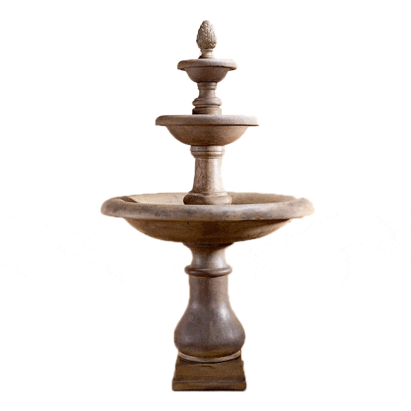 Immanus Newcastle Three Tier Outdoor Cast Stone Garden Fountain Fountain Tuscan 