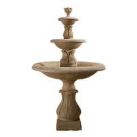 Thumbnail for Folium Three Tier Cast Stone Outdoor Garden Fountain Fountain Tuscan 