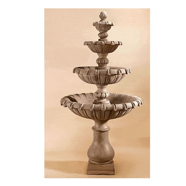 Grand Chateau Four Tier Outdoor Cast Stone Garden Fountain Fountain Tuscan 