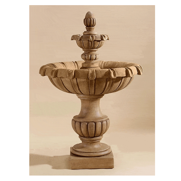 Petite Chateau Two Tier Outdoor Cast Stone Garden Fountain Fountain Tuscan 