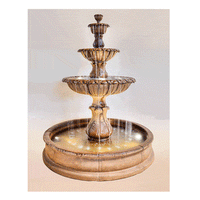 Thumbnail for Calanthia Three Tier Pond Outdoor Cast Stone Garden Fountain Fountain Tuscan 