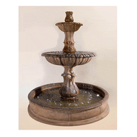 Thumbnail for Grandis Calanthia Two Tier Pond Outdoor Cast Stone Garden Fountain Fountain Tuscan 