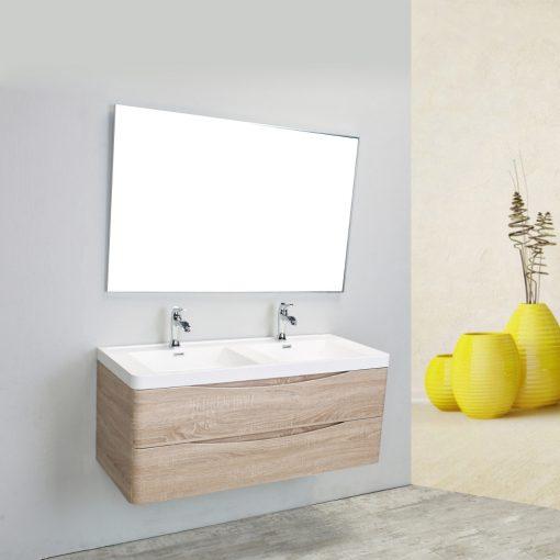 Eviva Smile 48″ Wall Mount Modern Double Sink Bathroom Vanity w/ White Integrated Top Bathroom Vanity Eviva 
