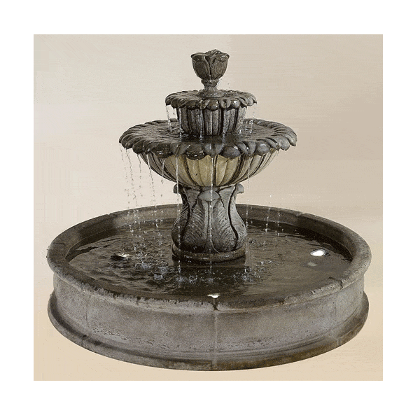 Minutus Florian Pond Outdoor Cast Stone Garden Fountain Fountain Tuscan 