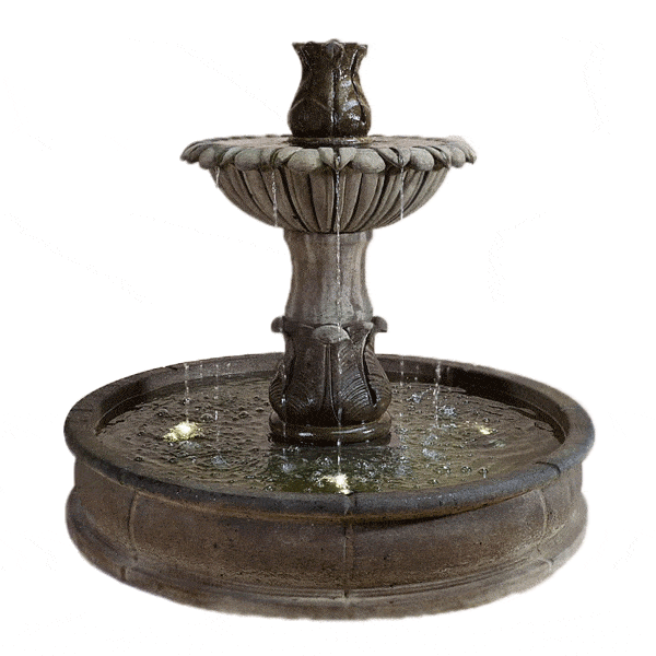 Laurus Pond Outdoor Cast Stone Garden Fountain Fountain Tuscan 