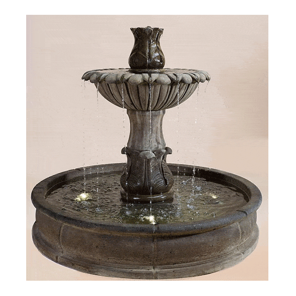 Laurus Pond Outdoor Cast Stone Garden Fountain Fountain Tuscan 
