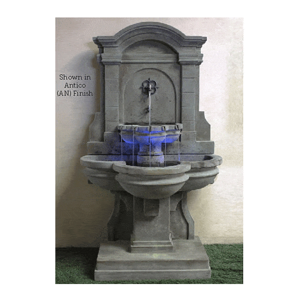 Arbois Wall Outdoor Cast Stone Garden Fountain for Spout Fountain Tuscan 