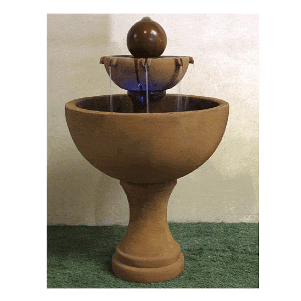 Orbis Two Tier Outdoor Cast Stone Garden Fountain Fountain Tuscan 