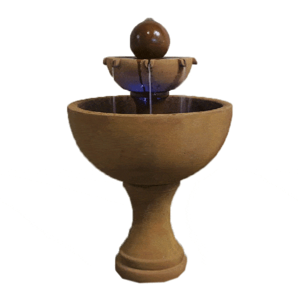 Orbis Two Tier Outdoor Cast Stone Garden Fountain Fountain Tuscan 