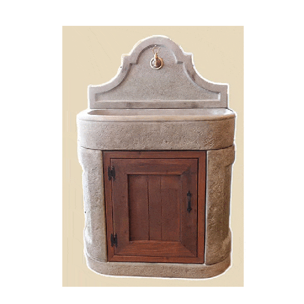 Lavadino Outdoor Cast Stone Garden Sink. Includes Hand Crafted Door Fountain Tuscan 