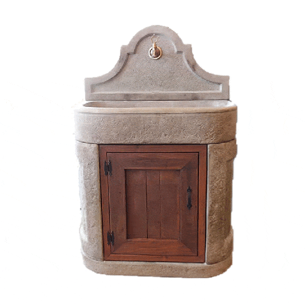 Lavadino Outdoor Cast Stone Garden Sink. Includes Hand Crafted Door Fountain Tuscan 