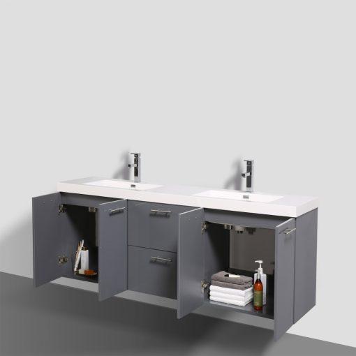 Eviva Luxury 84 inch bathroom vanity with integrated acrylic sinks Vanity Eviva 