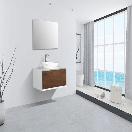 Eviva Santa Monica 36″ Wall Mount Bathroom Vanity w/ Solid Surface Sink Vanity Eviva Rosewood 