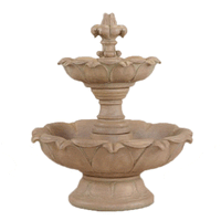Thumbnail for Gardenia Two Tier Cast Stone Outdoor Fountain Short Fountain Tuscan 