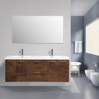 Thumbnail for Eviva Luxury 84 inch bathroom vanity with integrated acrylic sinks Vanity Eviva Rosewood 