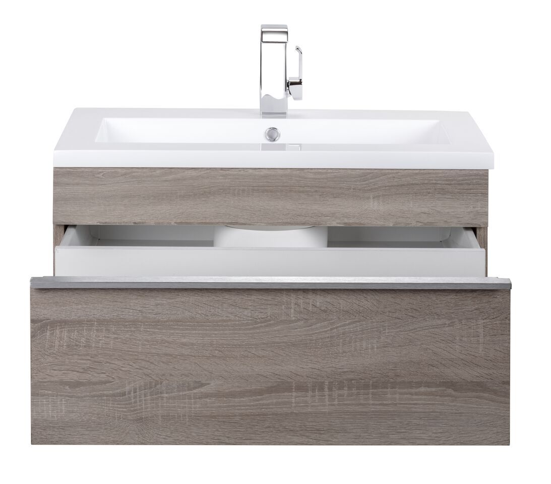 Trough Collection 30" Wall Mount Modern Bathroom Vanity - Dorato By Cutler Cutler Kitchen & Bath Vanity 