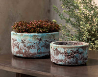 Thumbnail for Campania International Glazed Pottery Anh Bowl-S/8 Urn/Planter Campania International Verdigris 