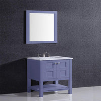Thumbnail for Eviva Glamor 24 in. Bathroom Cabinet with Marble Counter-top and Undermount Porcelian Sink Vanity Eviva Grey 