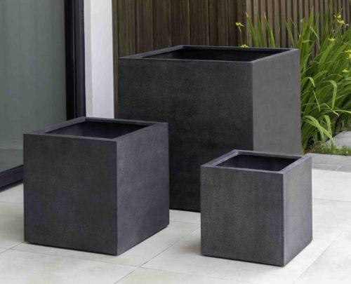 Campania International Fiber Clay Farnley Planter Urn/Planter Campania International Charcoal 28 x 28 