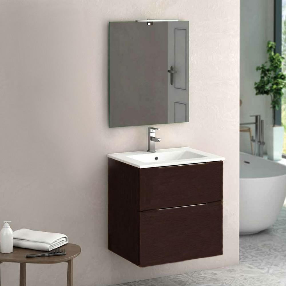 Eviva Galsaky 24″ Modern Bathroom Vanity Wall Mount with White Integrated Porcelain Sink Vanity Eviva Wenge 