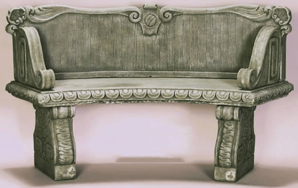 Palladio Curved Outdoor Cast Stone Garden Bench Benches Tuscan 