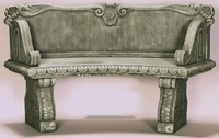 Thumbnail for Palladio Curved Outdoor Cast Stone Garden Bench Benches Tuscan 