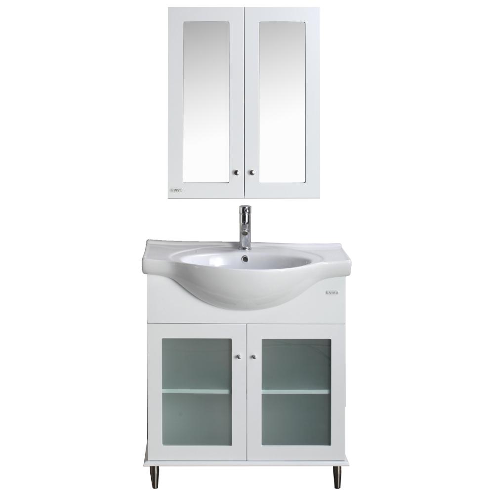 Eviva Tux® 36″ White Transitional Bathroom Vanity with White Integrated Sink Vanity Eviva 