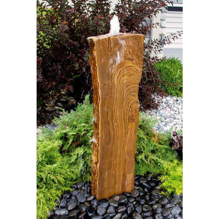 Real Stone Fountains BTTBK048 Darkwood Sandstone Artisan Rock Fountain Fountain Blue Thumb 