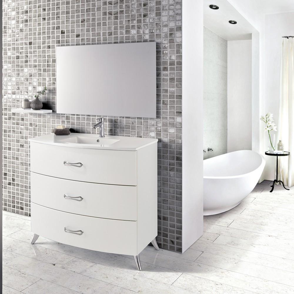 Eviva Bari 32″ Freestanding Bathroom Vanity with Integrated White Porcelain Sink Vanity Eviva White 