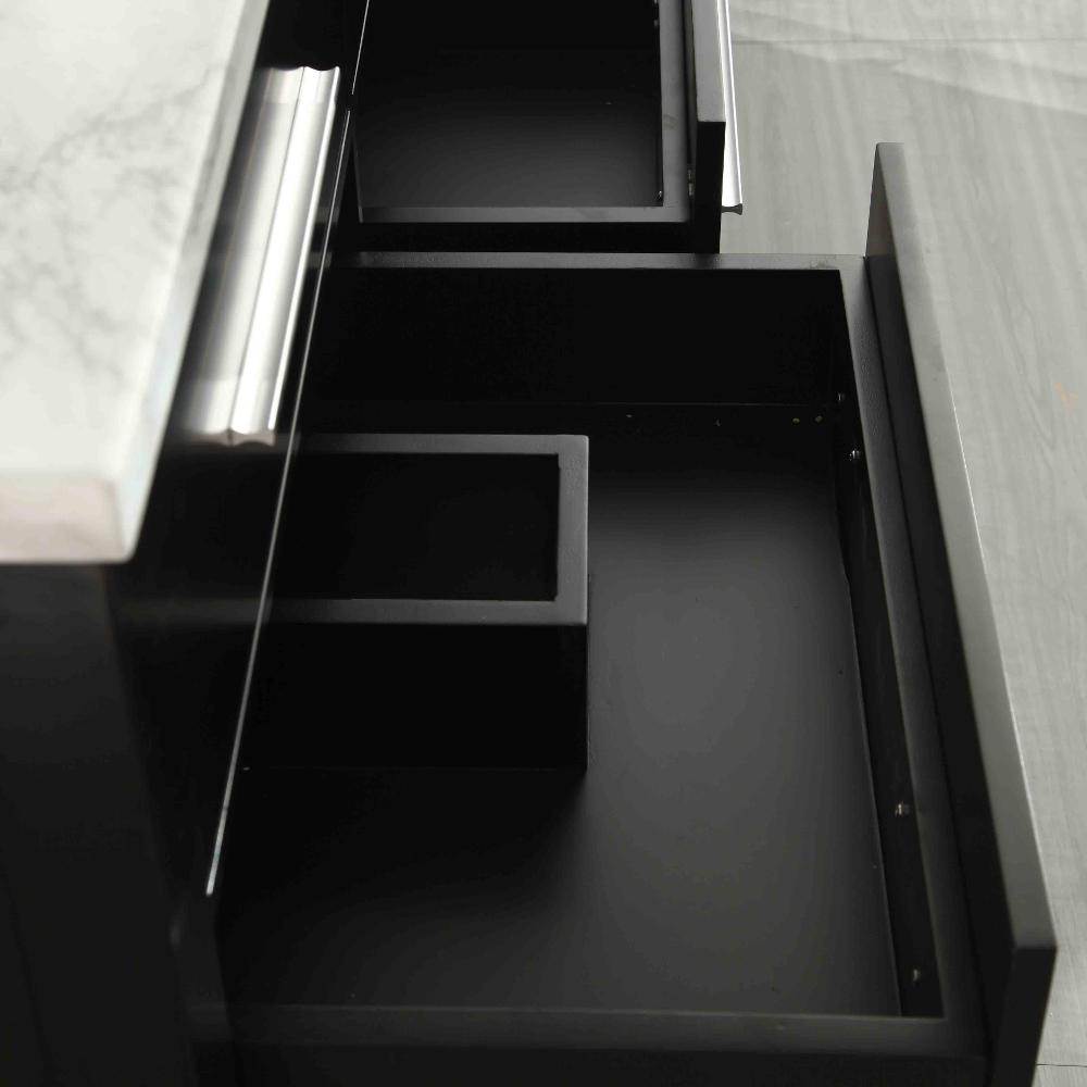 Eviva Natalie F.® 72″ Bathroom Vanity with White Carrera Marble Counter-top & Double Porcelain Sinks Bathroom Vanity Eviva 