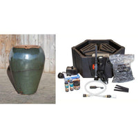 Thumbnail for Tuscany FNT2371 Ceramic Triple Vase Complete Fountain Kit Vase Fountain Blue Thumb 