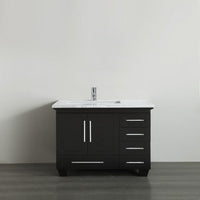 Thumbnail for Eviva Loon 30″ Transitional Bathroom Vanity w/ White Carrara Top & Long Handles Vanity Eviva Espresso 