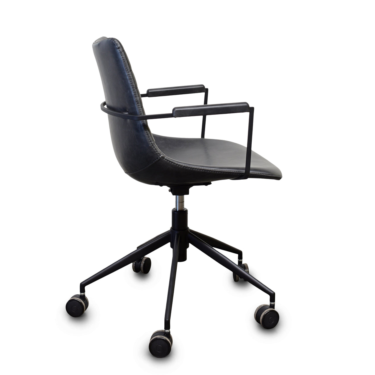Toby Office Chair, Black PU Leather Office Chair Gingko 