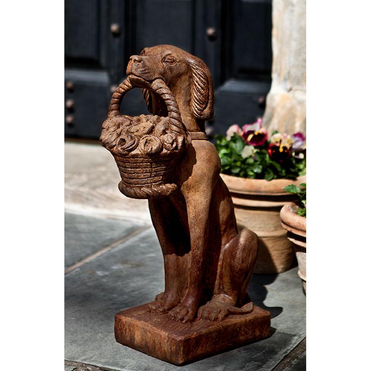Campania International Vintage Dog with Basket Stone Series Campania International 