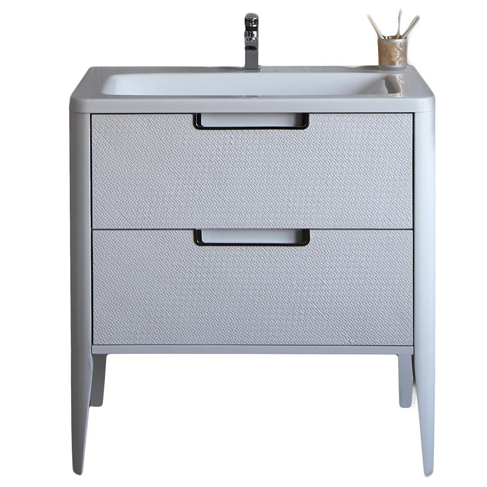 Eviva Jasmine 32 in. Bathroom vanity in White and White Integrated Acrylic Countertop Vanity Eviva 