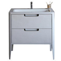 Thumbnail for Eviva Jasmine 32 in. Bathroom vanity in White and White Integrated Acrylic Countertop Vanity Eviva 