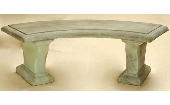 Cortona Outdoor Cast Stone Garden Bench Curved Benches Tuscan 